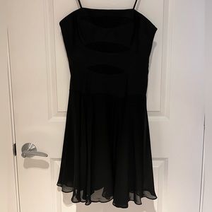Aidan Black Strapless Cocktail Dress